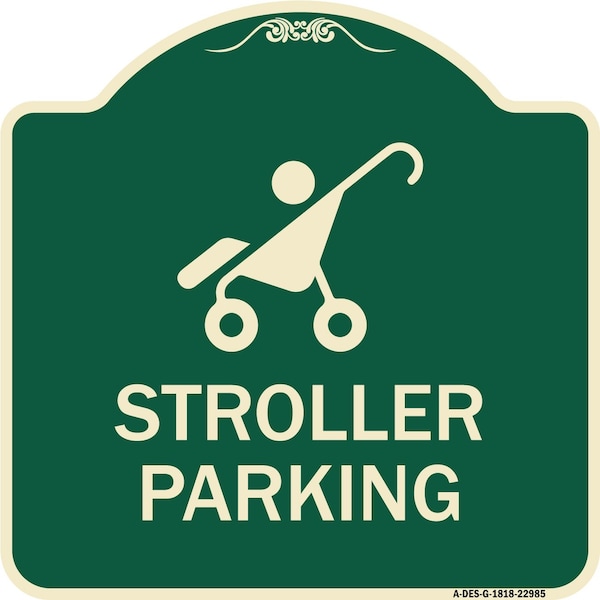 Signmission Reserved Stroller Parking W/ Graphic Heavy-Gauge Aluminum Sign, 18" x 18", G-1818-22985 A-DES-G-1818-22985 - main